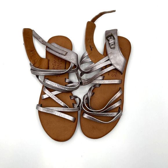 NWOB Coconuts Montauk Gold Leather Sandals Size 7 Metallic Gladiator Neutrals - Picture 15 of 16